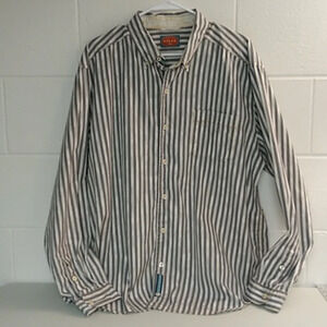 TOMMY BAHAMA MADE TO FADE 100% COTTON LONG SLEEVE BUTTON DOWN SHIRT